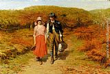 Courtship Canvas Paintings - Rustic Courtship